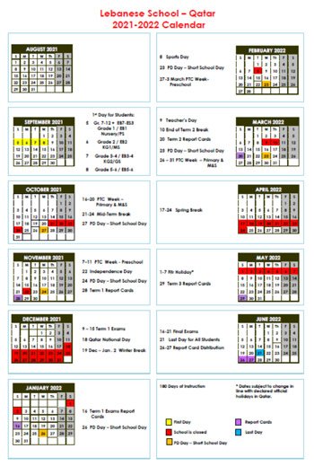 schoolcalendar2022 - Lebanese School